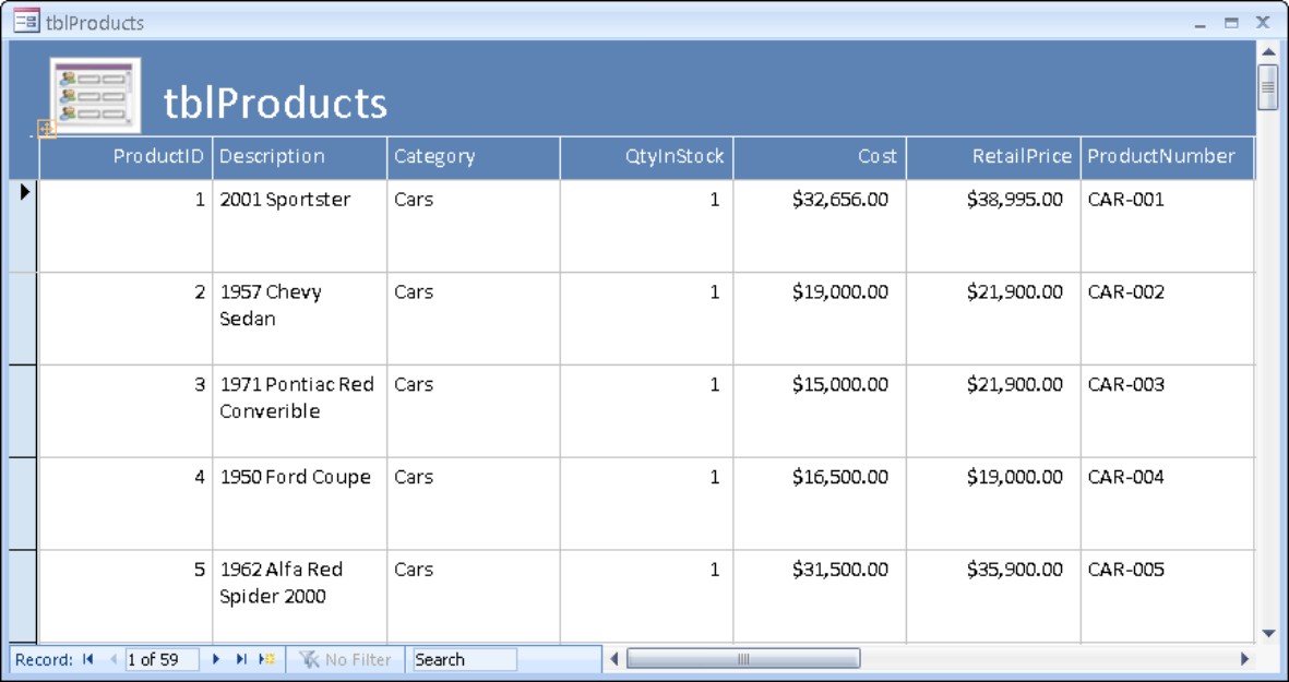 Create a multiple items form when you want to see data similar to Datasheet View but also want to add form controls such as buttons and graphical elements.